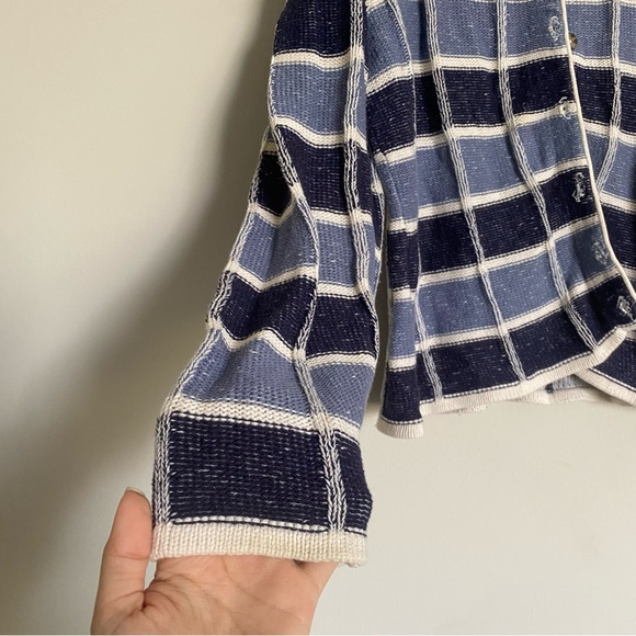 Vintage Best United Garment Company Window Pane Patterned Cardigan Cotton Size L - Picture 4 of 9